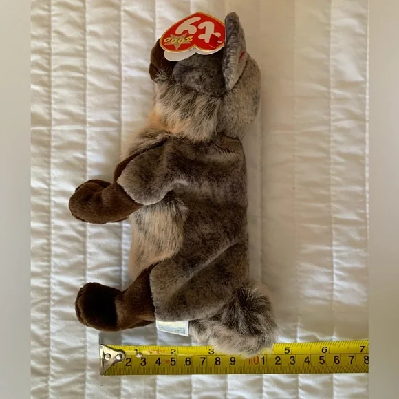 NWT Beanie Baby Ty Howl Wolf 2000 Retired Vintage Brown Gray Playful Dog - Picture 13 of 15